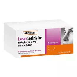 LEVOCETIRIZIN-ratiopharm 5 mg filmsko obložene tablete, 100 kosov