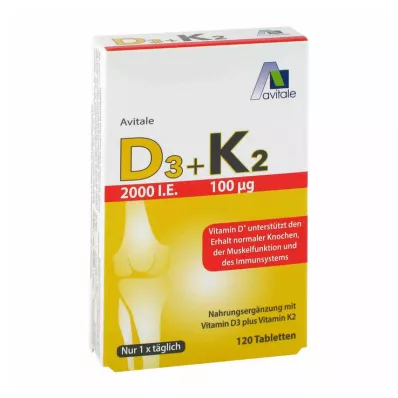 Vitamin D3+K2 2000 I.U., 120 kapsul