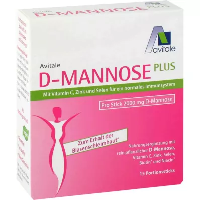 D-MANNOSE PLUS 2000 mg palčke z vitamini in minerali, 15X2,47 g