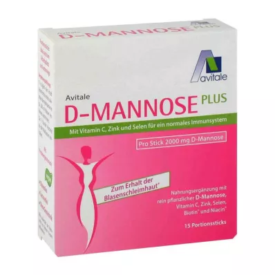 D-MANNOSE PLUS 2000 mg palčke z vitamini in minerali, 15X2,47 g