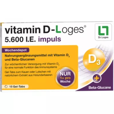 VITAMIN D-LOGES 5.600 I.E. impulzi tedensko depo KTA, 15 kosov