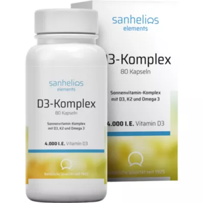 SANHELIOS Vitamin D3 sončni vitaminski kompleks s K2, 80 kosov