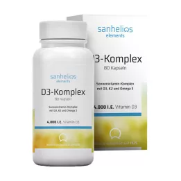 SANHELIOS Vitamin D3 sončni vitaminski kompleks s K2, 80 kosov