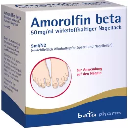 AMOROLFIN beta 50 mg/ml lak za nohte, ki vsebuje aktivno sestavino, 5 ml