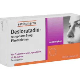 DESLORATADIN-ratiopharm 5 mg filmsko obložene tablete, 20 kosov