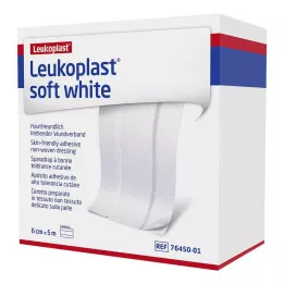 LEUKOPLAST mehki beli omet 6 cm x 5 m, zvitek, 1 kos