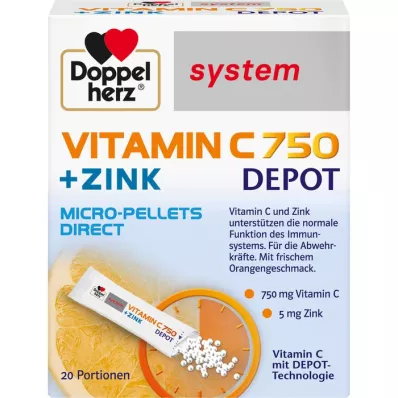 DOPPELHERZ Vitamin C 750 Depot sistemski peleti, 20 kosov
