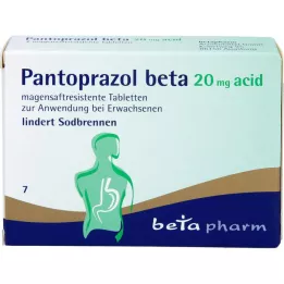 PANTOPRAZOL beta 20 mg kisline enterično obložene tablete, 7 kosov