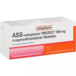 ASS-ratiopharm PROTECT 100 mg enterijsko obložene tablete, 50 kosov