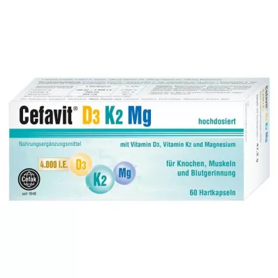 CEFAVIT D3 K2 Mg 4.000 I.U. trde kapsule, 60 kosov