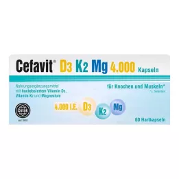 CEFAVIT D3 K2 Mg 4.000 I.U. trde kapsule, 60 kosov