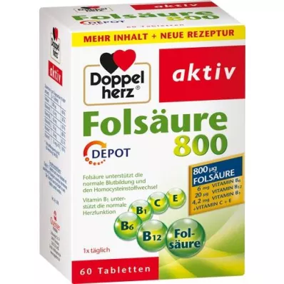 DOPPELHERZ Folna kislina 800 depotnih tablet, 60 kapsul