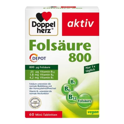 DOPPELHERZ Folna kislina 800 depotnih tablet, 60 kapsul