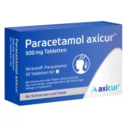 PARACETAMOL axicur 500 mg tablete, 20 kosov