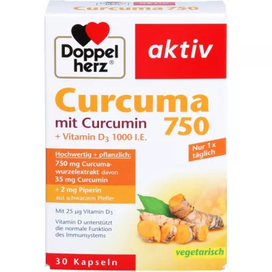 DOPPELHERZ Curcuma 750 kapsul, 30 kapsul