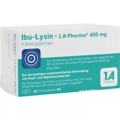 IBU-LYSIN 1A Pharma 400 mg filmsko obložene tablete, 50 kosov