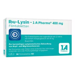 IBU-LYSIN 1A Pharma 400 mg filmsko obložene tablete, 50 kosov