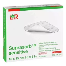 SUPRASORB P občutljivo PU-Pena v.non-bor.15x15cm, 10 kosov