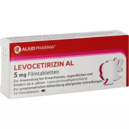 LEVOCETIRIZIN AL 5 mg filmsko obložene tablete, 20 kosov