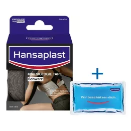 HANSAPLAST Športni kineziološki trak 5 cmx5 m črn, 1 kos