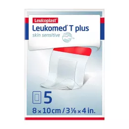 LEUKOMED T plus skin sensitive sterilen 8x10 cm, 5 kosov