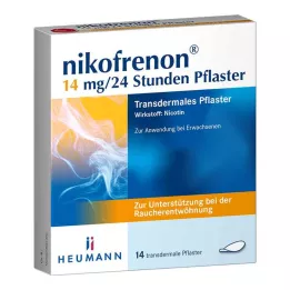NIKOFRENON 14 mg/24 urni transdermalni obliž, 14 kosov