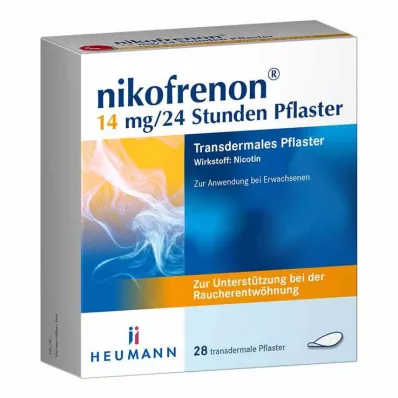 NIKOFRENON 14 mg/24 urni transdermalni obliž, 28 kosov
