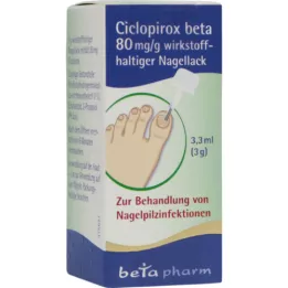 CICLOPIROX beta 80 mg/g lak za nohte, ki vsebuje aktivno sestavino, 3,3 ml