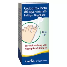 CICLOPIROX beta 80 mg/g lak za nohte, ki vsebuje aktivno sestavino, 3,3 ml