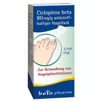 Ciclopirox beta 80 mg/g aktivni lak za nohte, 3,3 ml