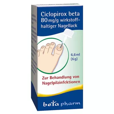 Ciclopirox beta 80 mg/g aktivni lak za nohte, 6,6 ml Ciclopirox beta 80 mg/g aktivni lak za nohte, 6,6 ml