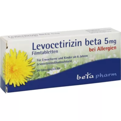 LEVOCETIRIZIN beta 5 mg filmsko obložene tablete, 20 kosov