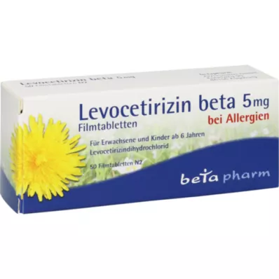 LEVOCETIRIZIN beta 5 mg filmsko obložene tablete, 50 kosov