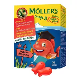 MÖLLERS Omega-3 Jelly Fish Strawberry žvečljive tablete, 36 kapsul