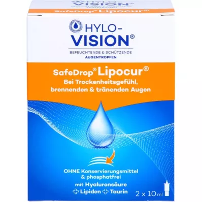 HYLO-VISION Kapljice za oči SafeDrop Lipocur, 2X10 ml