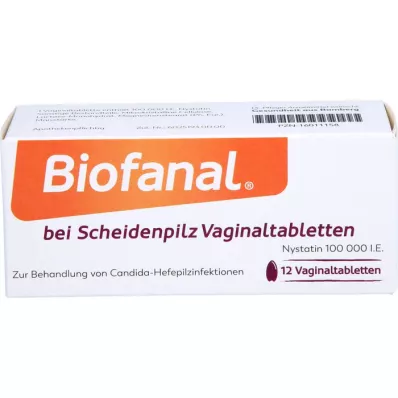 BIOFANAL za vaginalno mikozo 100 000 I.U. vaginalne tablete, 12 kosov