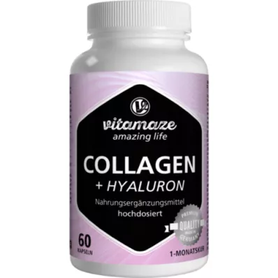 COLLAGEN 300 mg+Hyaluron 100 mg kapsule z visokim odmerkom, 60 kosov