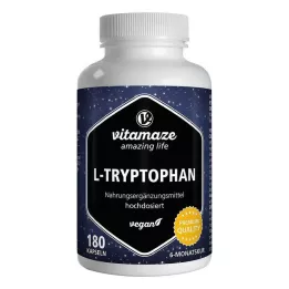 L-TRYPTOPHAN 500 mg veganske kapsule z visokim odmerkom, 180 kapsul