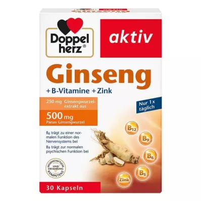 Doppelherz Ginseng 250 + B vitamini + cink kapsule, 30 kos Doppelherz Ginseng 250 + B vitamini + cink kapsule, 30 kos