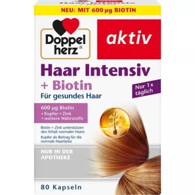 DOPPELHERZ Hair Intensive+Biotin kapsule, 80 kapsul
