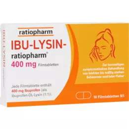 IBU-LYSIN-ratiopharm 400 mg filmsko obložene tablete, 10 kosov
