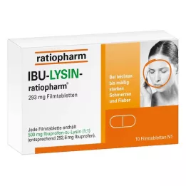 IBU-LYSIN-ratiopharm 293 mg filmsko obložene tablete, 10 kosov