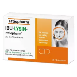 IBU-LYSIN-ratiopharm 293 mg filmsko obložene tablete, 20 kosov