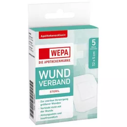 WEPA Obloga za rane 7,2x5 cm, sterilna, 5 kosov
