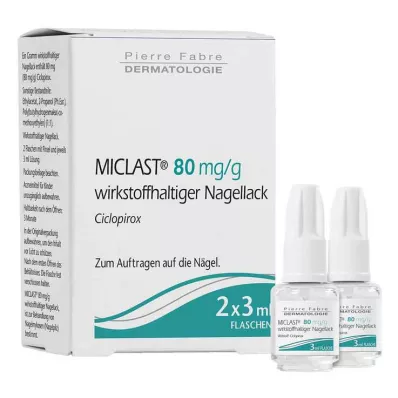 Miclast 80 mg/g aktivni lak za nohte, 2X3 ml Miclast 80 mg/g aktivni lak za nohte, 2X3 ml