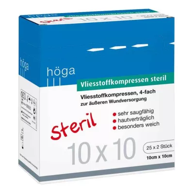 Komprese iz netkanega materiala 10x10 cm sterilne 4-kratne, 25x2 kosa Komprese iz netkanega materiala 10x10 cm sterilne 4-kratne, 25x2 kosa