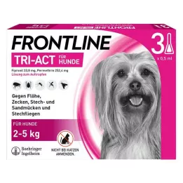 FRONTLINE Tri-Act raztopina za kapanje psom od 2 do 5 kg, 3 kosi