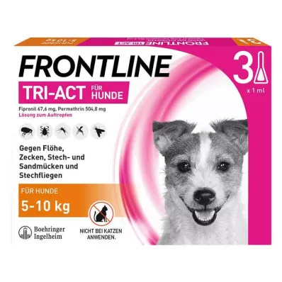 FRONTLINE Tri-Act raztopina za kapljanje psov 5-10 kg, 3 kos FRONTLINE Tri-Act raztopina za kapljanje psov 5-10 kg, 3 kos