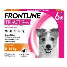 FRONTLINE Tri-Act raztopina za kapanje psom od 5 do 10 kg, 6 kosov