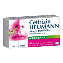 CETIRIZIN Heumann 10 mg filmsko obložene tablete, 10 kosov